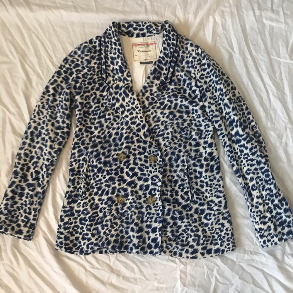 Anthropologie cartonnier limpopo leopard blazer